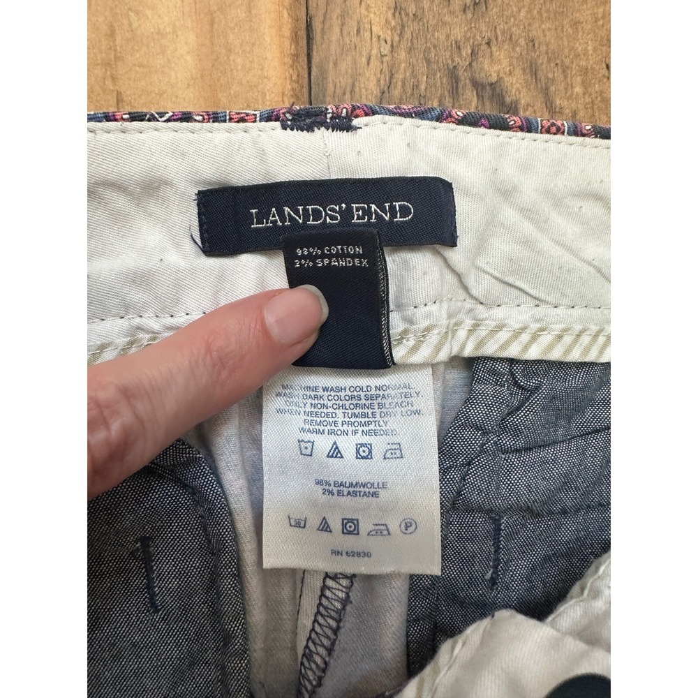 Women's Medallion Print Straight Fit 2 Trousers by Lands' End, Sz: 10 - Picture 5 of 6